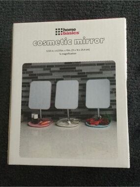 Home Basics Three-Color Tabletop Cosmetic Mirrors — White Base